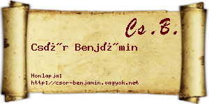 Csór Benjámin névjegykártya