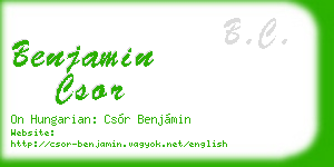 benjamin csor business card