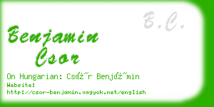 benjamin csor business card